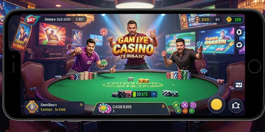Tampilan gameplay Live Casino yang mendebarkan di 5RT.