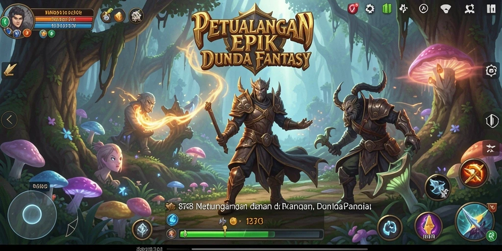 Gameplay 8768 yang epik dalam petualangan RPG.