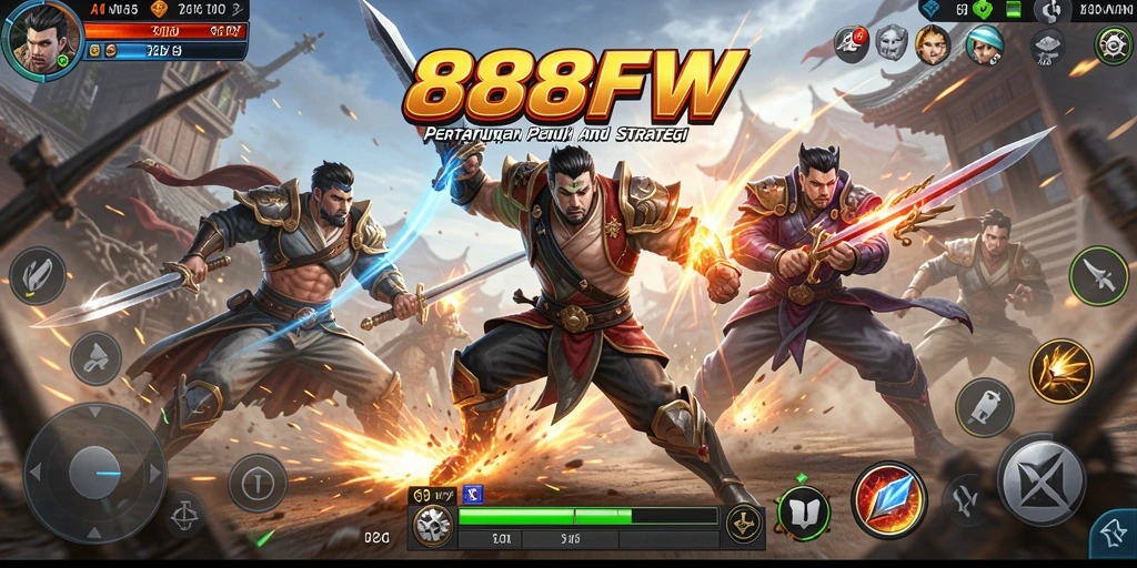 Tampilan gameplay <strong>888FW</strong> dengan aksi pertarungan yang mendebarkan.
