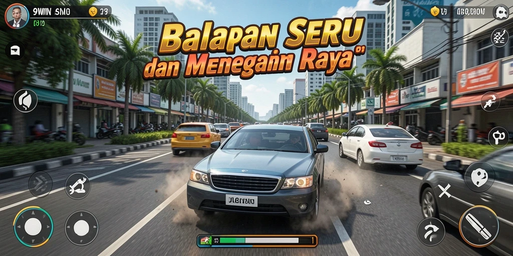 Tampilan gameplay balapan yang menegangkan di 9WIN.