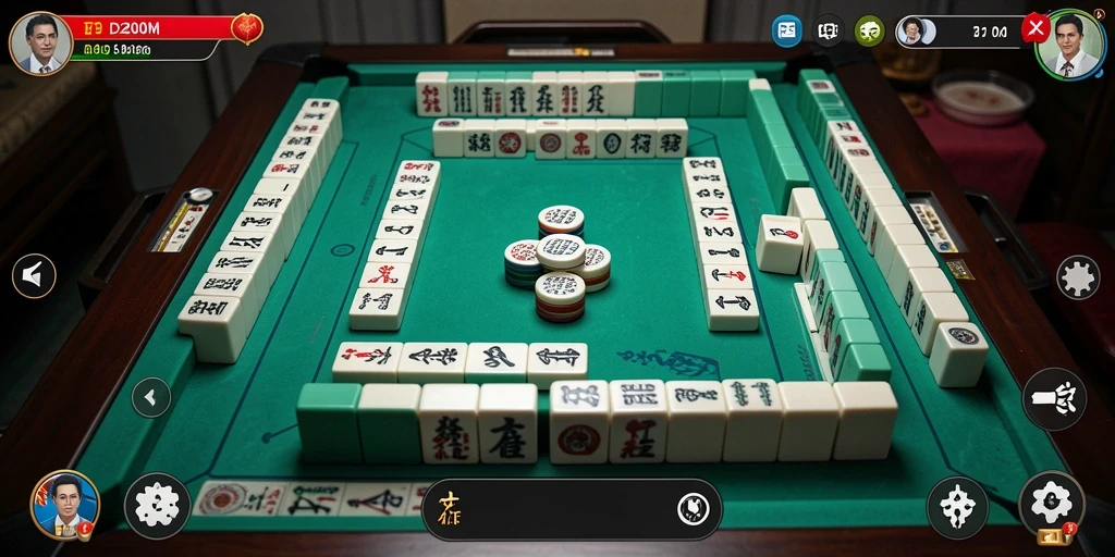 Tangkapan layar D200M menampilkan gameplay Mahjong yang menarik dan menyenangkan.