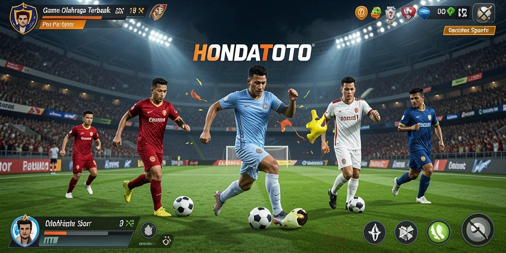Screenshot utama HONDATOTO menampilkan gameplay olahraga yang seru.