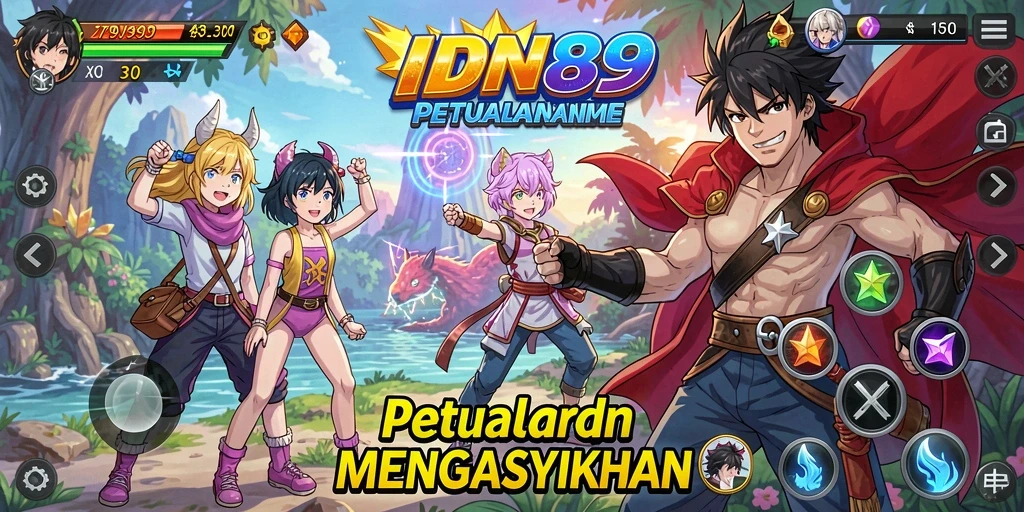 Menampilkan gameplay seru di dunia Anime yang penuh warna.
