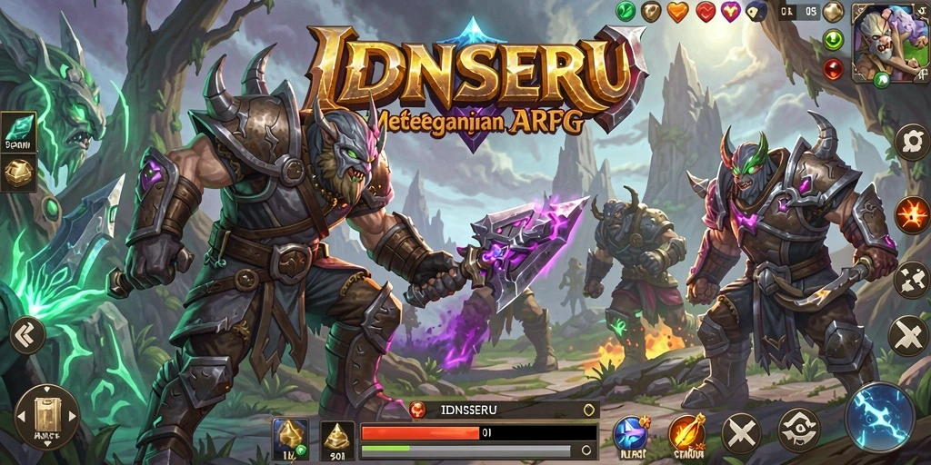 Tampilan gameplay ARPG yang menegangkan di IDNSERU.