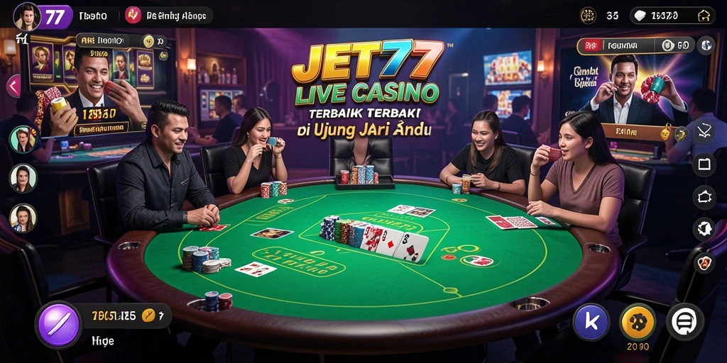Tampilan gameplay Live Casino yang mengasyikkan di JET77.