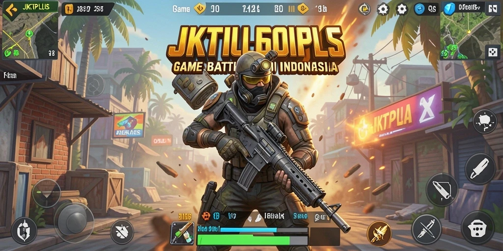 Tampilan gameplay seru dari JKTPLUS dalam pertarungan Battle Royale.