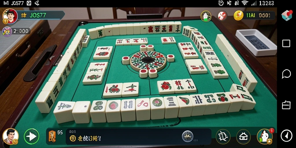 Screenshot gameplay seru dari JOS77 menampilkan tantangan Mahjong.