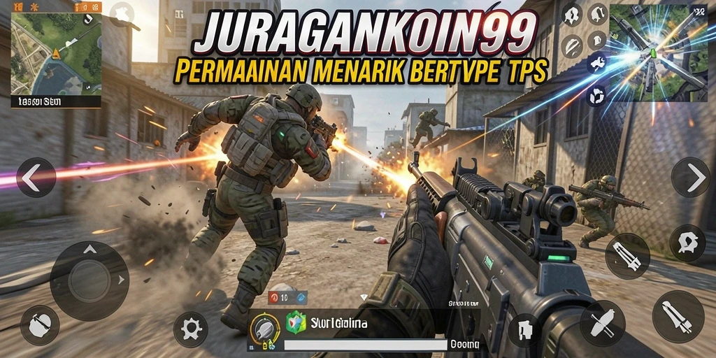 Tampilan aksi seru dalam game TPS JURAGANKOIN99.