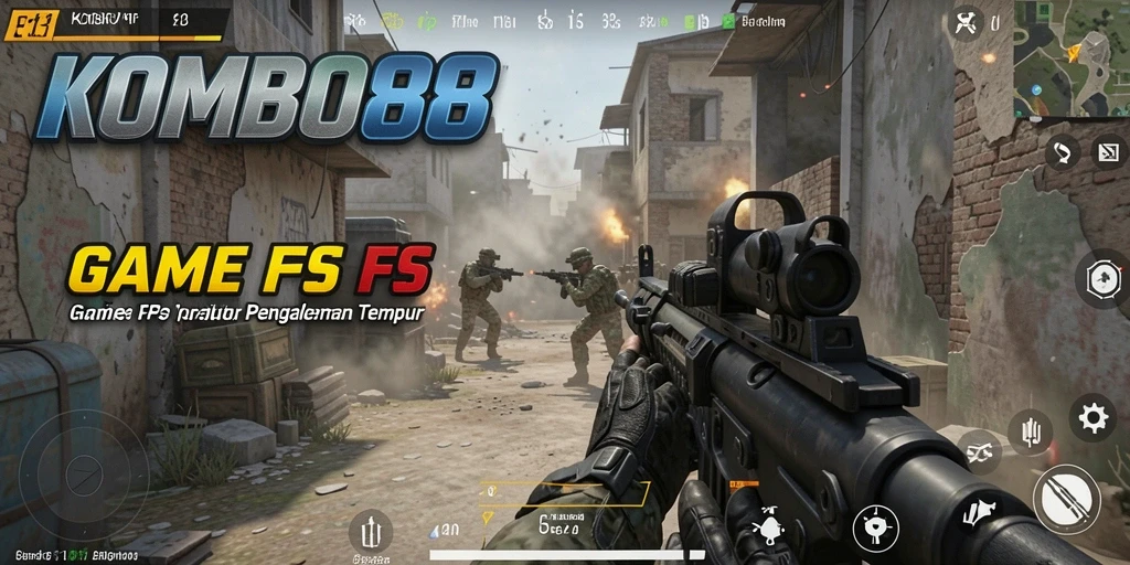 Tampilan gameplay seru dalam KOMBO88 dengan aksi menembak intens.