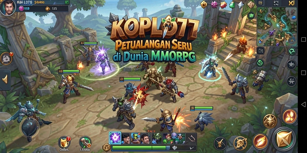 Tangkapan layar permainan KOPLO77 yang menunjukkan aksi pertarungan seru di MMORPG.