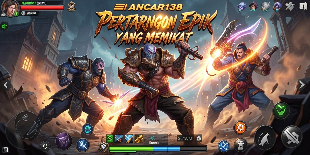 Screenshot menunjukkan aksi pertarungan yang mendebarkan di LANCAR138.