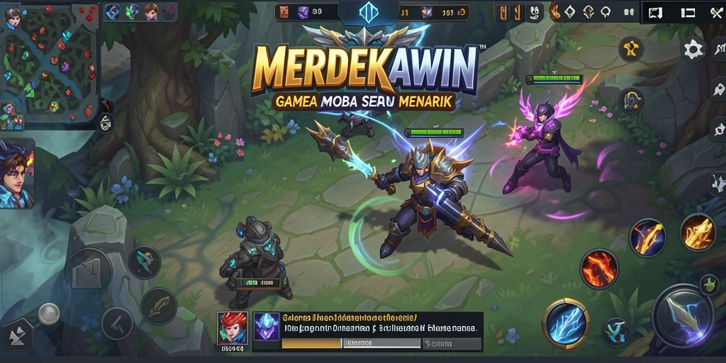 Tampilan gameplay seru dalam MERDEKAWIN dengan karakter yang beragam.