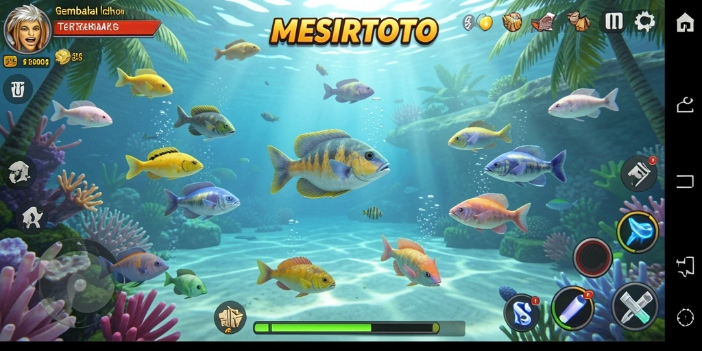 Screenshot menunjukkan serunya gameplay Tembak Ikan di MESIRTOTO.
