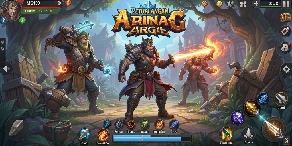 Tangkapan layar MG108 menampilkan aksi pertarungan yang mendebarkan dalam dunia ARPG.
