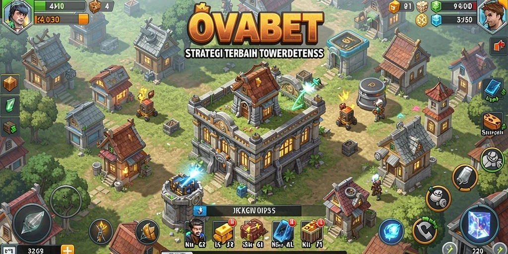 Tampilan gameplay seru dalam OVABET dengan strategi Tower Defense yang intens.