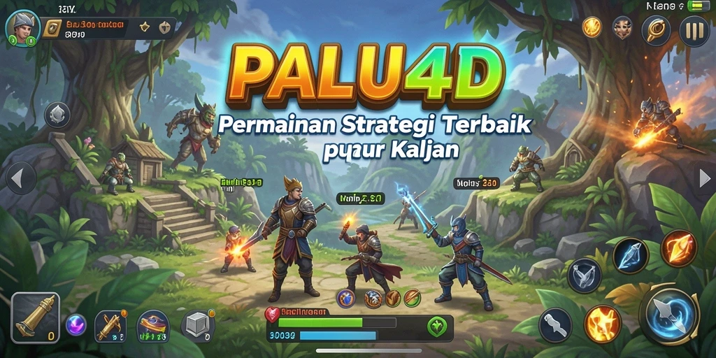 Screenshot utama PALU4D menampilkan aksi pertempuran yang seru di medan perang.