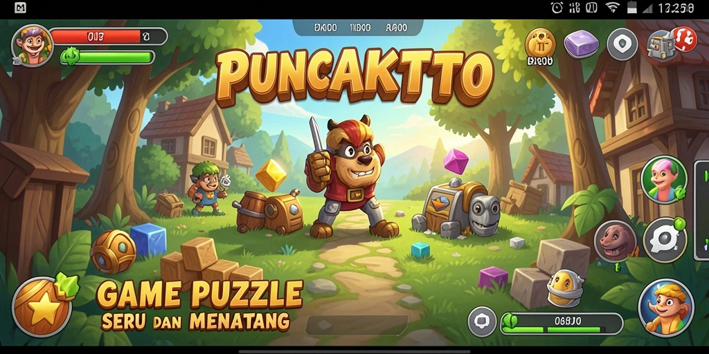 Gameplay seru PUNCAKTOTO dengan tantangan Puzzle yang menegangkan.