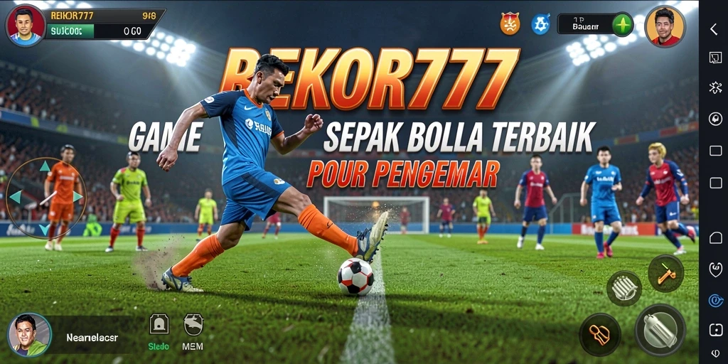 Tampilan gameplay menyerupai pertandingan sepak bola nyata yang mendebarkan.
