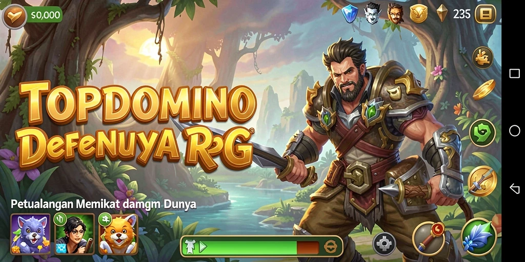 Menampilkan aksi seru dalam permainan RPG TOPDOMINO.