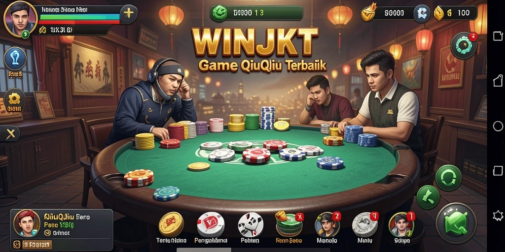 Tampilan gameplay seru dalam WINJKT untuk game QiuQiu.
